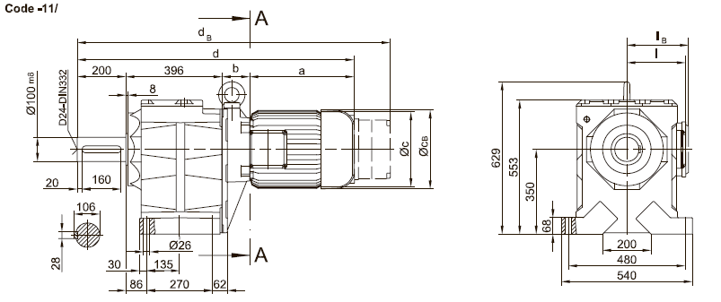 Вариант исполнения на лапах BG90 Вариант исполнения на лапах BG90