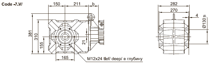 Фланец резьбовыми отверстиями впереди Фланец резьбовыми отверстиями впереди
