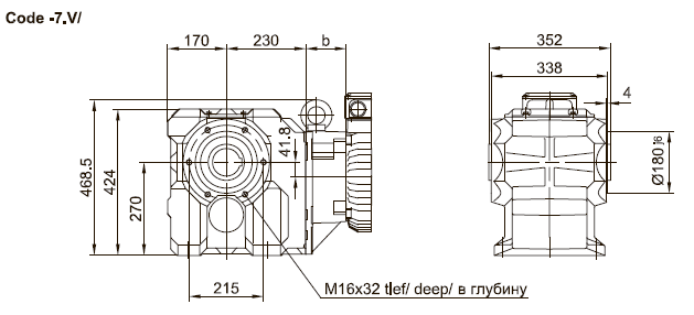 Фланец резьбовыми отверстиями впереди Фланец резьбовыми отверстиями впереди
