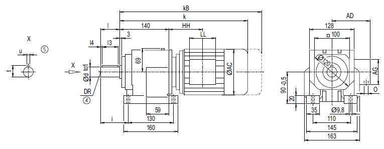 Монтажное исполнение на лапах D38, Z38 Монтажное исполнение на лапах D38, Z38