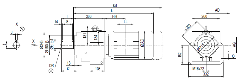 Монтажное исполнение на фланце DZ/ZZ88 (тип С) Монтажное исполнение на фланце DZ/ZZ88 (тип С)