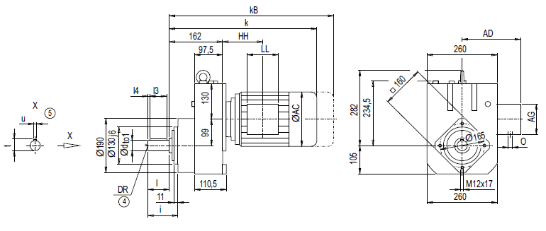 Монтажное исполнение с фланцевым корпусом (тип C) EZ88 Монтажное исполнение с фланцевым корпусом (тип C) EZ88