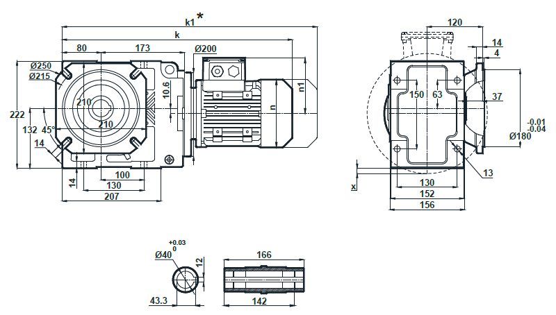 Монтажное исполнение на фланце KR283.03 Монтажное исполнение на фланце KR283.03