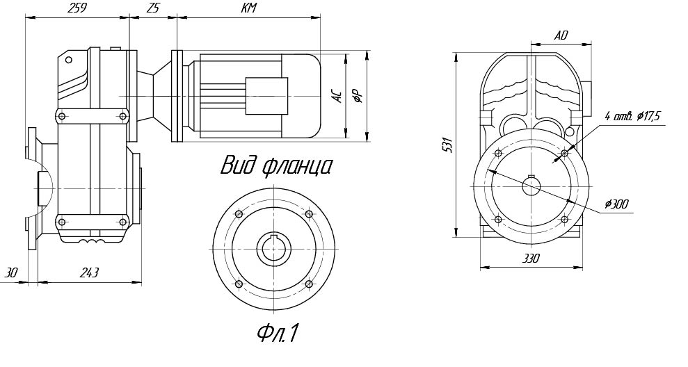 Полый выходной вал VRP (F)430 Полый выходной вал VRP (F)430