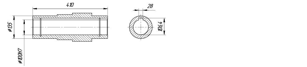 Полый выходной вал VRP445 Полый выходной вал VRP445