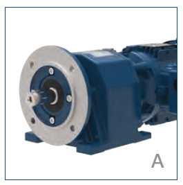 Монтаж на лапах и фланцевое исполнение B5 с выходным валом